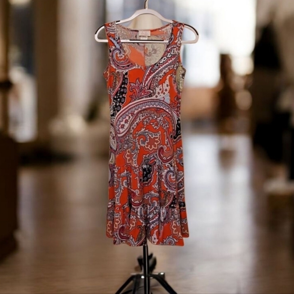 Sleeveless Dress IVY Lane summer orange multicolored (S)sexy ruffled bot…